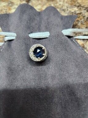 Pandora Sterling Silver Moon & Night Sky CZ Bead Charm with Blue Center
